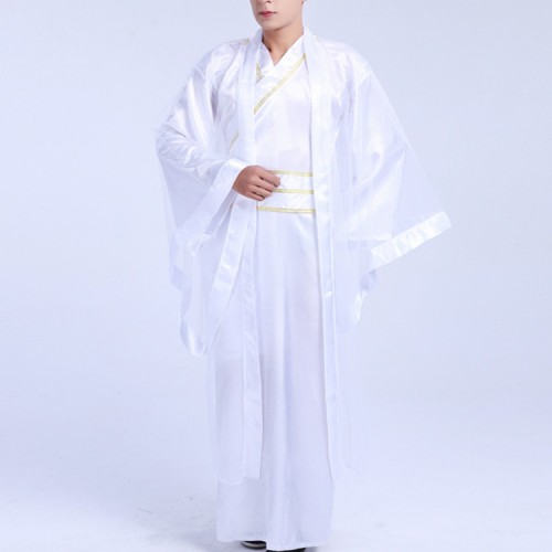 Men's chinese Hanfu traditional classical dance costumes warrior swordsmen drama cosplay robes dress costumes